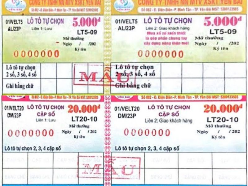 Đại lý vé số Yên Bái bán vé lô tô